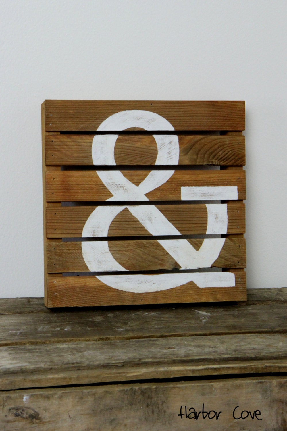 Ampersand- Rustic Pallet Wood Sign in Light Stain