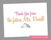 Bridal Shower Thank You Cards - Personalized Folded Note Cards - Colors and Text Customizable Il_170x135