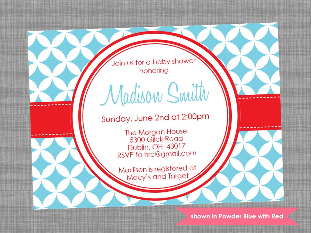 Printable Baby Shower Invitation - Shower Themed Pixie Invite - Colors and Text Customizable Il_570xn