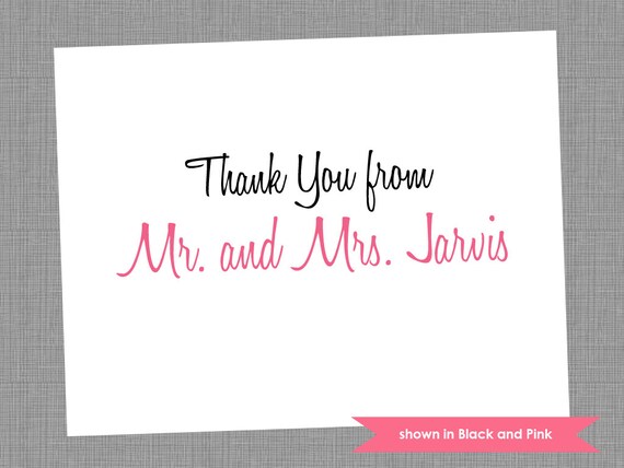 Wedding Thank You Cards - Personalized Folded Note Cards - Colors and Text Customizable Il_570xn