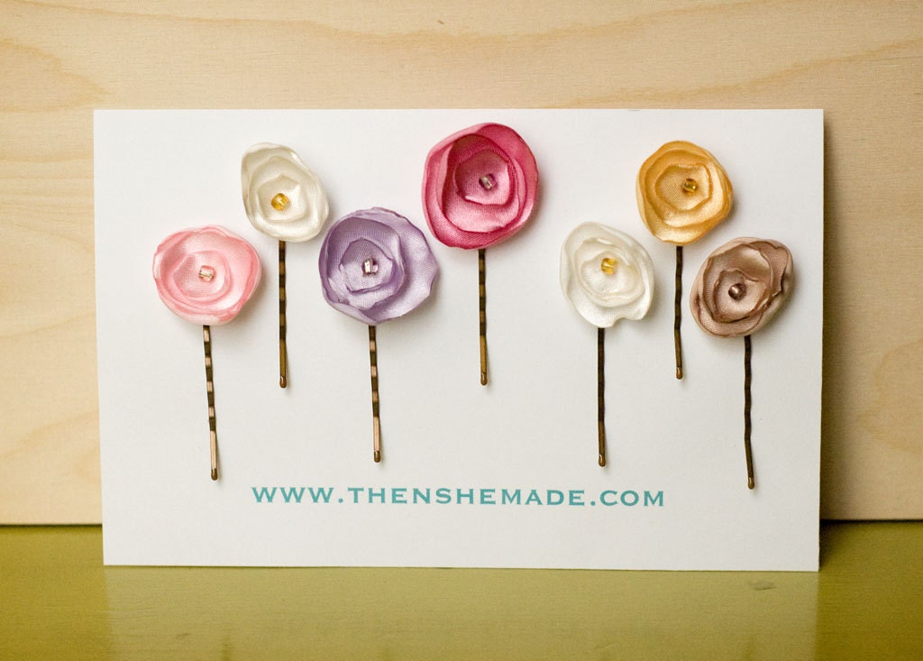 Pastel Flower Hair Accessory Bobby pins