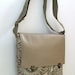 White & Gray   Women  Medium Handbag   Adjustable  Strap Hipster Style Women Messenger Bag 100% Vegan OOAK Ready To Ship
