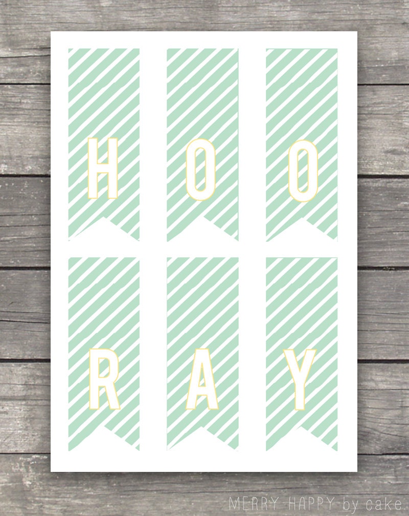 Baby Shower Cake Bunting "Hooray for Baby"