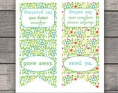 First Birthday Garden Party - Favor Tags "ONE to Grow On"