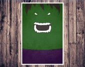 Minimalist The Hulk Poster // Marvel Comics  //  The Avengers // Movie Poster Print