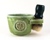 Shaving Mug, Shaving Bowl with a Celtic Knot, Shave Mug, Green Shave Cup,  Irish, Celts, Gift for Men, Father's Day by MiriHardyPottery