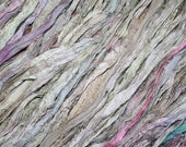 Recycled Silk Sari Ribbon - 50 yards of Hand Dyed Fiber in Sage
