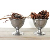 Vintage stainless steel bowl set / rustic home decor / table decor / Bi-Cor / farm house style / cottage chic / centerpiece / table decor