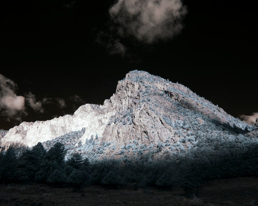 Infrared colorado mountains landscape photograph print  8x10