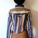 Vtg Cropped Tribal Printed Button Down Cotton LS Shirt