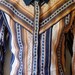 Vtg Cropped Tribal Printed Button Down Cotton LS Shirt