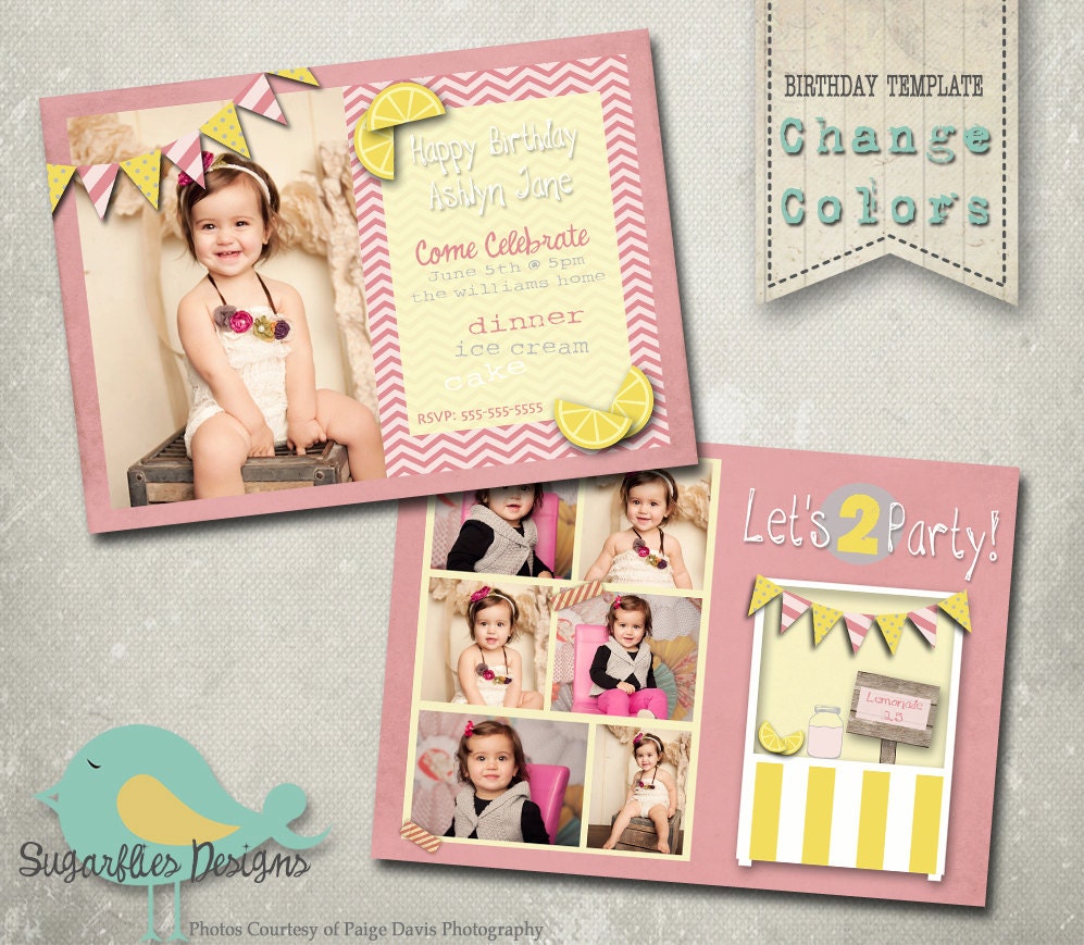 Birthday Invitation Templates - Birthday Girl Lemonade