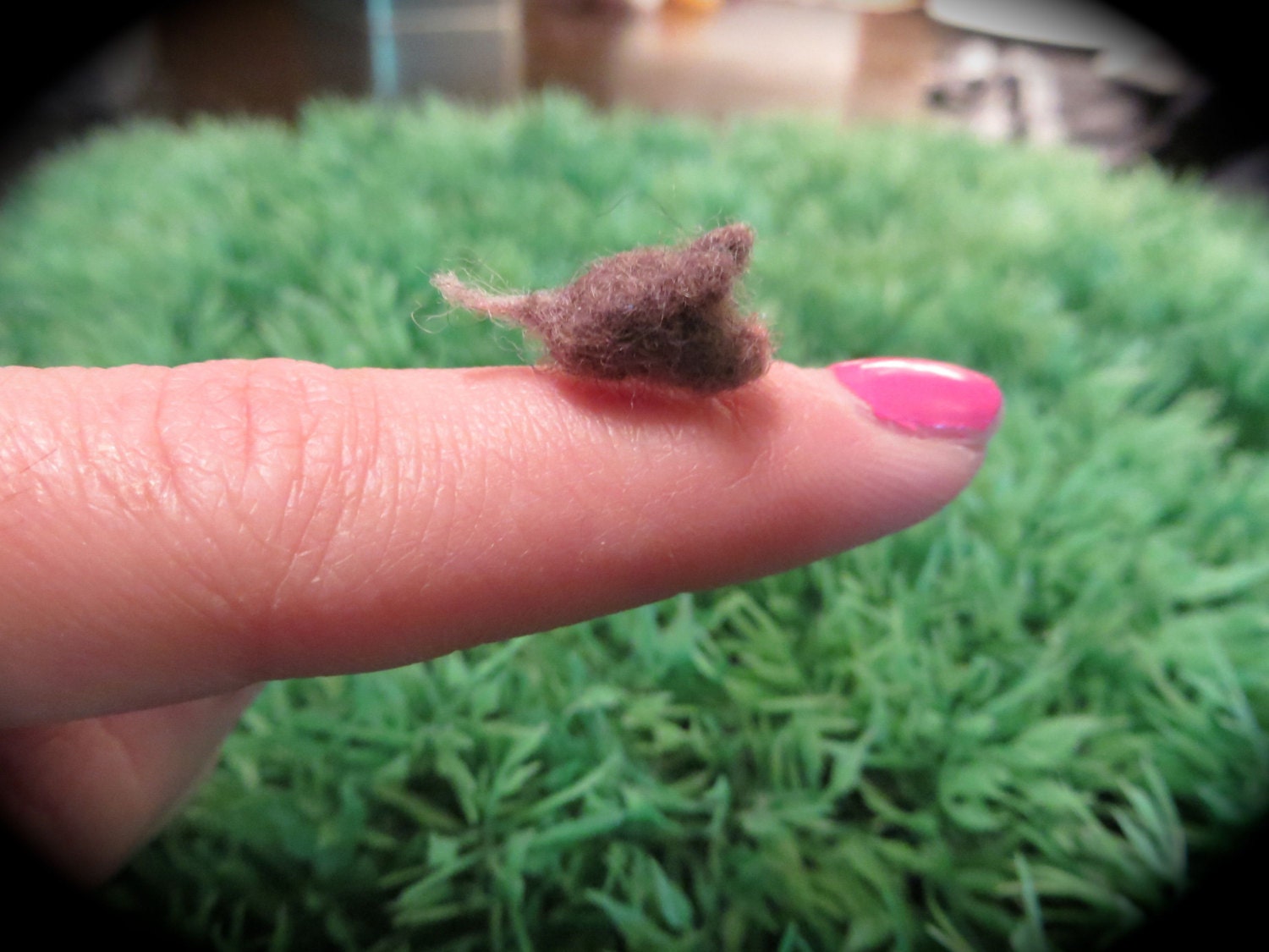 Teeny Tiny MOUSE Felt Mini Soft Wool Animal Dollhouse Miniature Tiniest