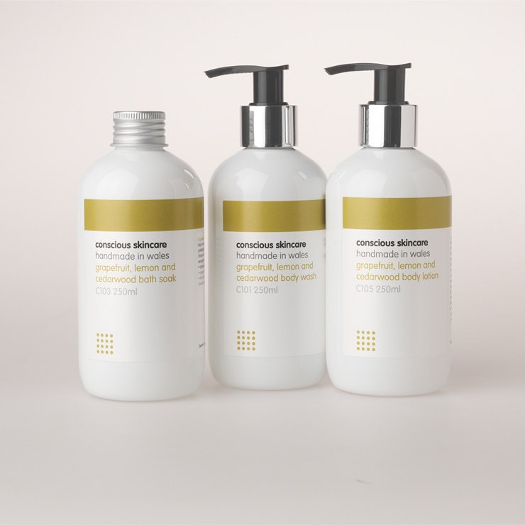Grapefruit, Lemon and Cedarwood Body Lotion. 100% Chemical Free. 250ml size. Organic Skincare - Body Lotion