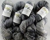 BIOGRAPHY -dyed to order- SILVER BIRCH superwash dk merino wool yarn in grays and black