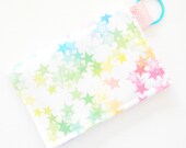 Rainbow Stars Business Card Holder - Kawaii Style Wallet - Spoonflower Fabric