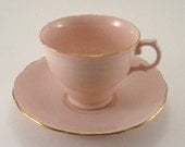 Pink Vogue Bone China Teacup and Saucer Made in England