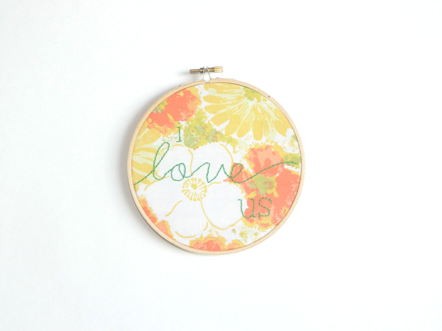 LAST ONE I love us embroidery hoop wall art