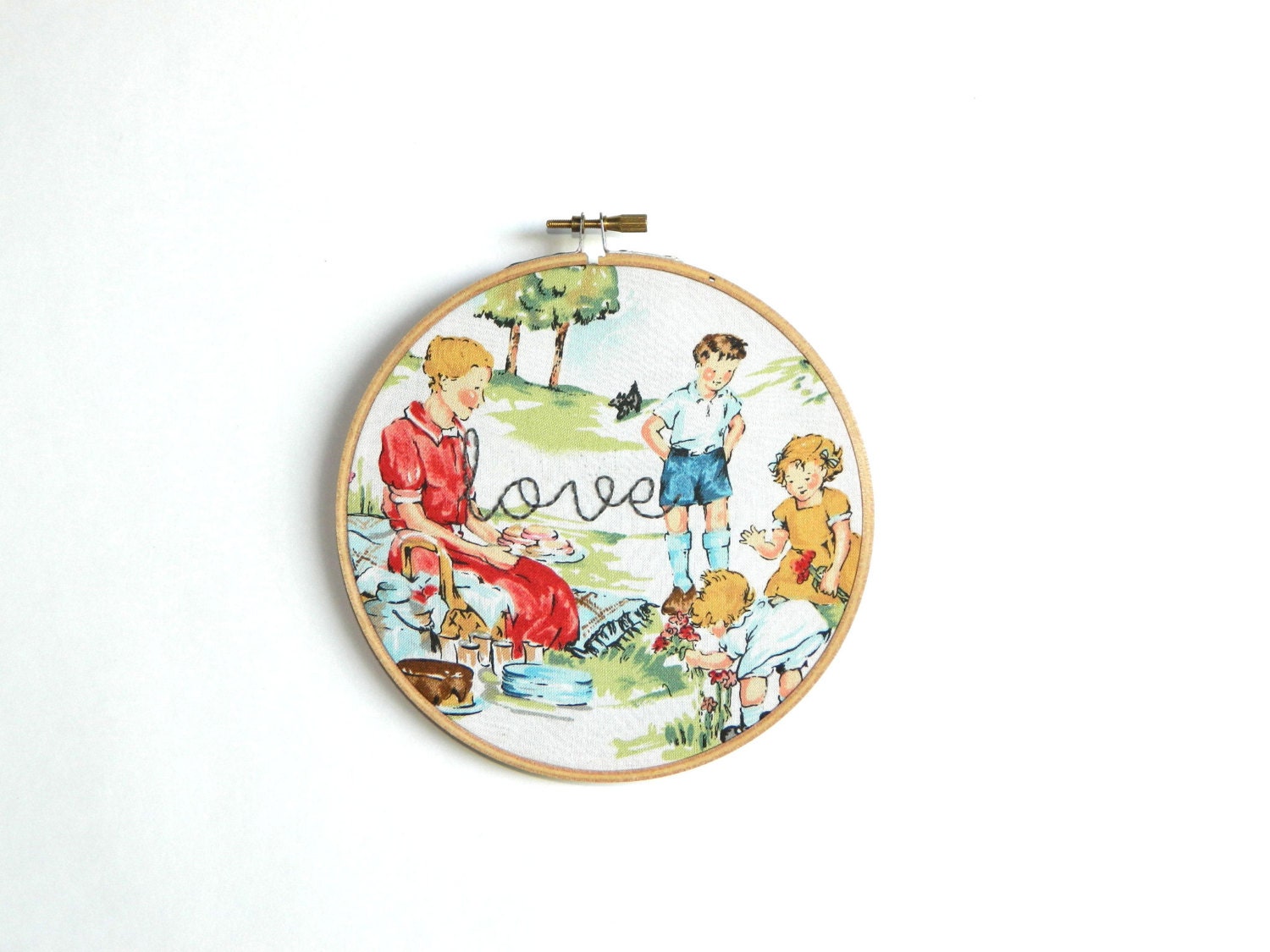 Love embroidery hoop wall art
