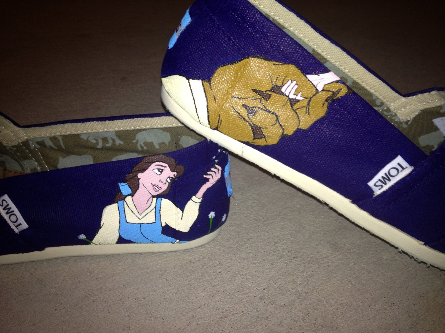 Custom Hand Painted Shoes - Beauty and the Beast