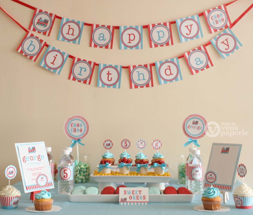 DIY PRINTABLE Invitation Card - Vintage Choo-Choo Train Birthday Party - PS802CA1a1