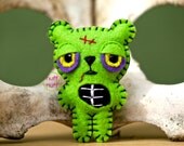Felt Zombie Bear - Pocket Plush Toy