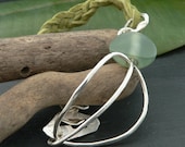 Laurel Leaf and Jade Leather and Sterling Silver Bracelet