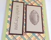 Boy Birthday Card, Set of 4, Green and Brown with Plaid, 5 1/2" x 4 1/4"