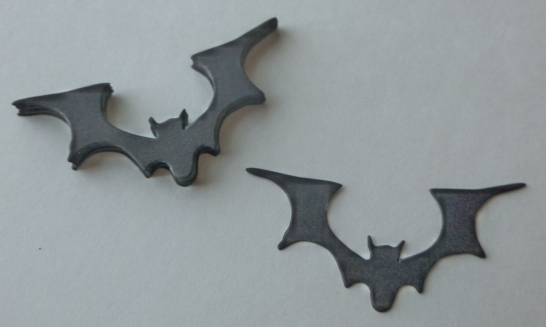 12 Handmade Die Cut Bats, Black, Halloween, Embelishments, Scrabooking, Card Making