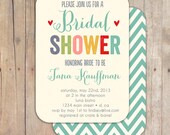 Whimsical Bridal Shower Invitation Baby Shower Invite Printable OR Printed Card