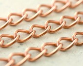 6ft Large Curb Chain 6mm x 9mm Solid Copper, Elongated Large Curb Chain, Twisted Link Chunky Bracelet Chain