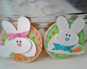 Easter bunny embellishments for scrapbooking set of 2