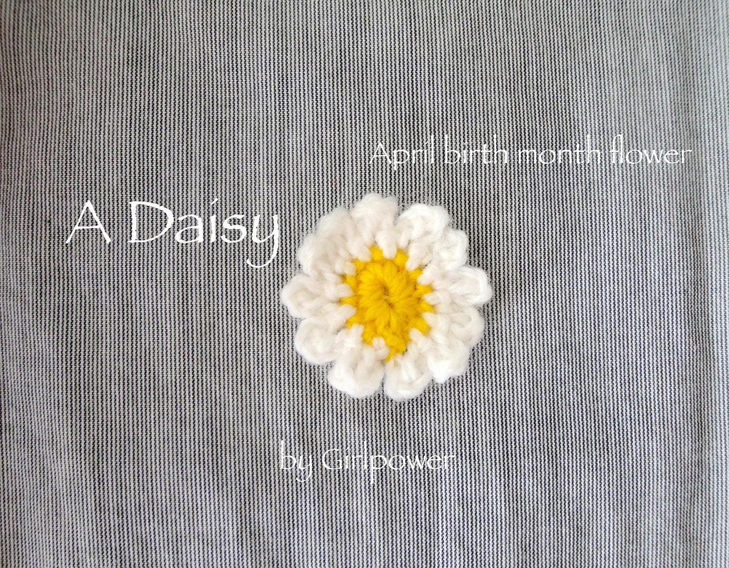 A Daisy Crochet Flower Lapel Pin, April Birth Month Flower, White Daisy, Boutonniere/Corsage, Suit Flower