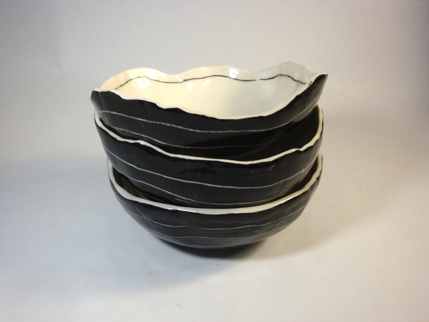 SECOND SALE - Black Striped Bowl