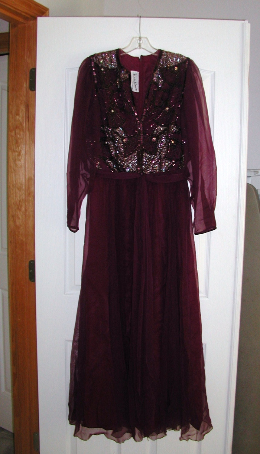 10% DISCOUNT Exquisite ESTATE SALE 1930's-1940s Kristines Kreation Sequin Cocktail Dress