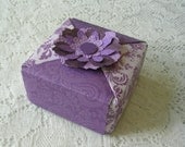 Handmade Origami Box  -  4.5 in x 4.5 in x 2.25 in Damask and Paisley Patterns