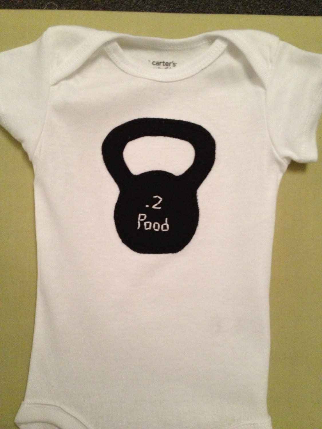 Kettlebell Crossfit Applique on Colored Bodysuit