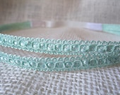 Mint Green Headband, Stretchy Headband, Double Strand Headband