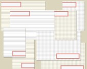 INSTANT DOWNLOAD - Printable Journaling Cards "Label Red" - Project Life - Scrapbooking - Ledger