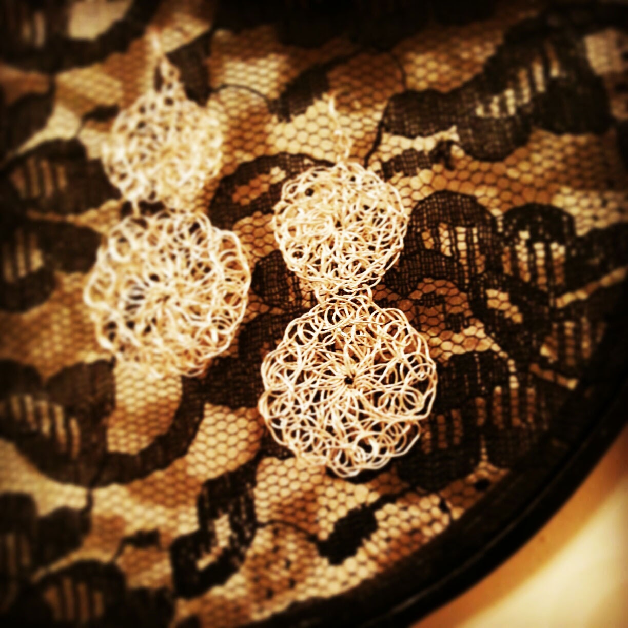 Lila's Sterling Silver wire crochet earrings