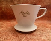 Melitta 102 Porcelain Coffee Filter Vintage Retro Home Accent Antique White