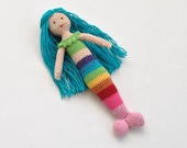 Rainbow Mermaid Doll - Crocheted Toy Dolly