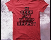 Geek Tshirt mens "Geek, eat, sleep, repeat"