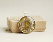 Techie necklace - Yellow Circuit board necklace - geekery - recycled computer motherboard