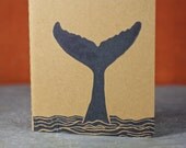 Whale fluke journal. Whale's tail. Diving whale, printed journal cover. Moleskine Travel journal. Pocket size. Save the whales