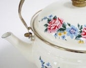 Vintage Teapot Floral Enamel M. Kamenstein