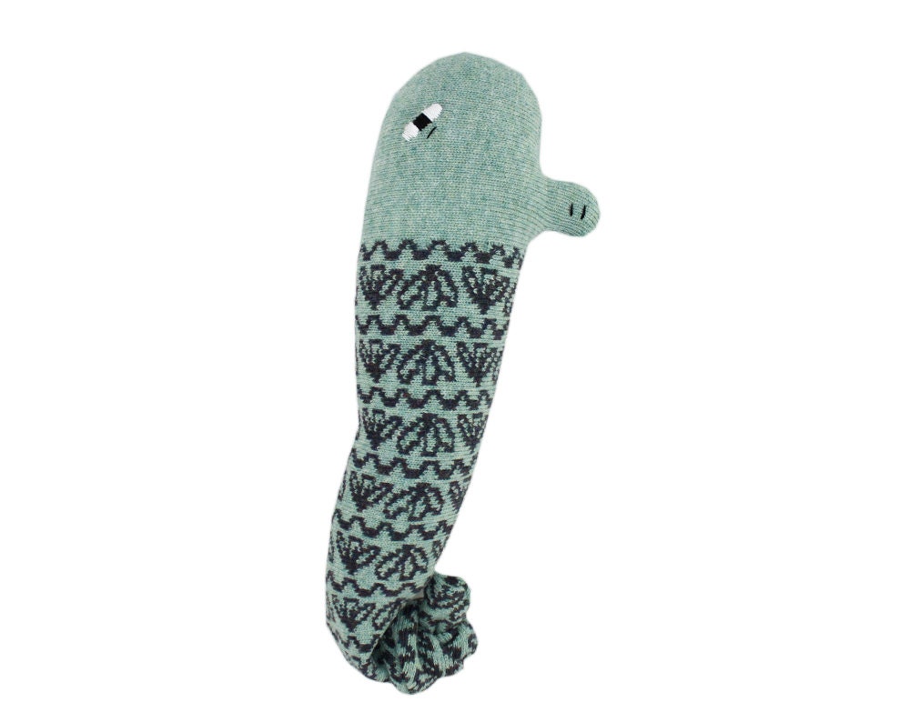 Sal the Seahorse - soft knitted toy, blue