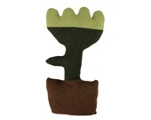 Potted PLANT shaped pillow - soft knitted, large