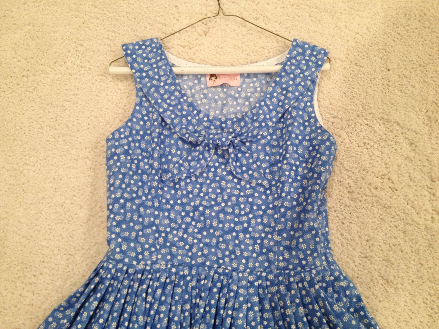 Blue floral inspired sailor dress