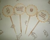Winnie the Pooh Cupcake Topper-Pooh Cupcake Picks-Baby shower Cake Topper-Wedding cake toppers-set of 12